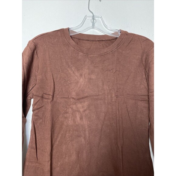 Fleece Bodysuit Size L Brown Women's Long Sleeve Jumpsuit Snaps - Picture 3 of 12